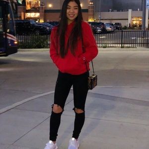 Red champion hoodie
